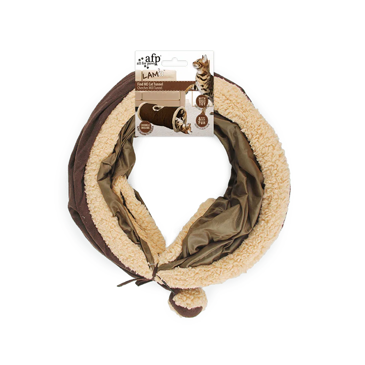 Jouet Pour Chat Find Me Cat Tunnel 66cm - Marron/Gris/Tan