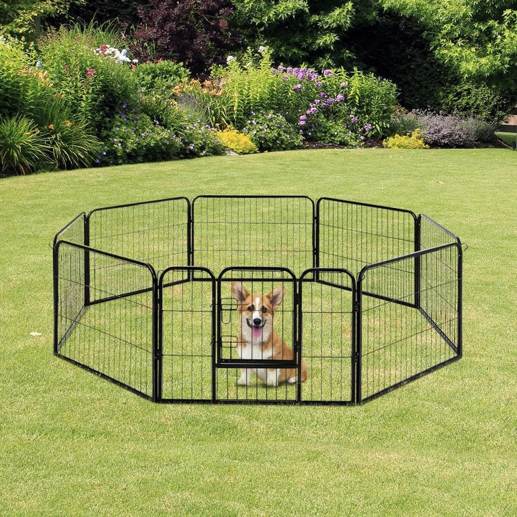 Parc Enclos Pour Chiens Modulable – 8 Panneaux 60×80 Cm