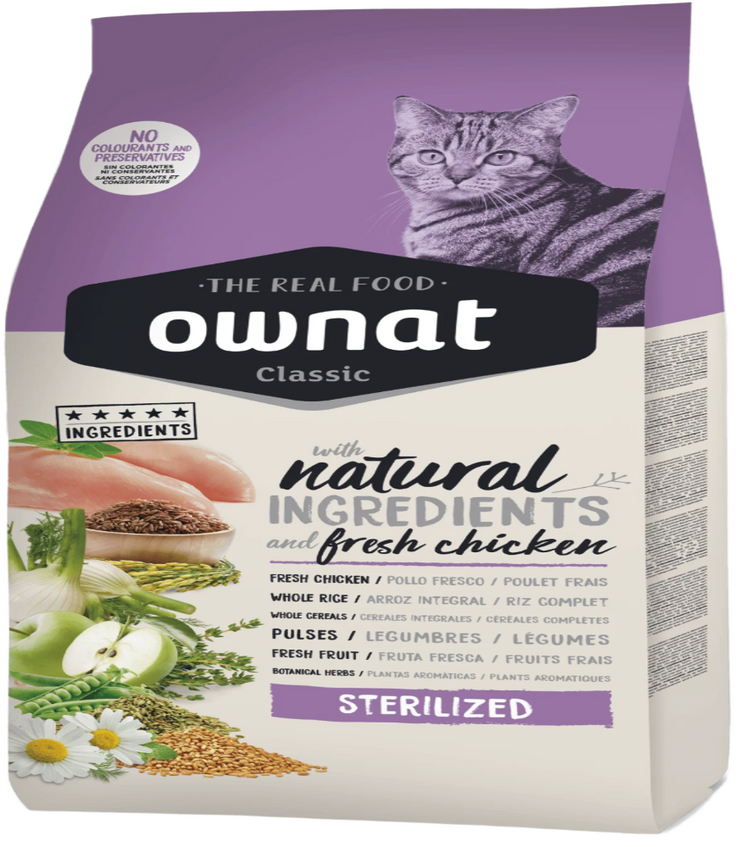 OWNAT Aliment Sec pour Chat CLASSIQUE STERILISED CHATS